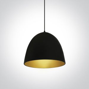 Bowl Shade Pendant Range - 63016A - Black-Brass