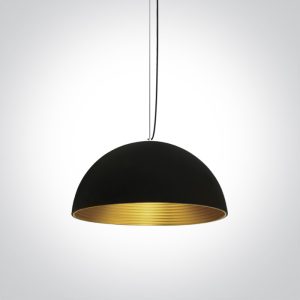 Bowl Shade Pendant Range - 63022 - Black-Brass