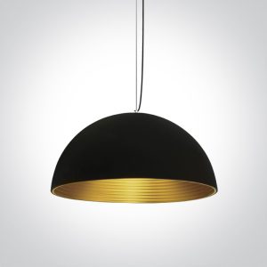 Bowl Shade Pendant Range - 63022A - Black-Brass