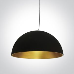 Bowl Shade Pendant Range - 63022B - Black-Brass