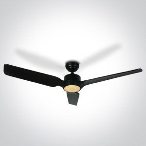 Black Body Ceiling Fans Black Wood Blades - 6310
