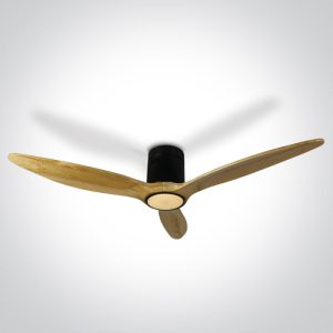 Black Body Ceiling Fans Light Wood Blades - 6312LC