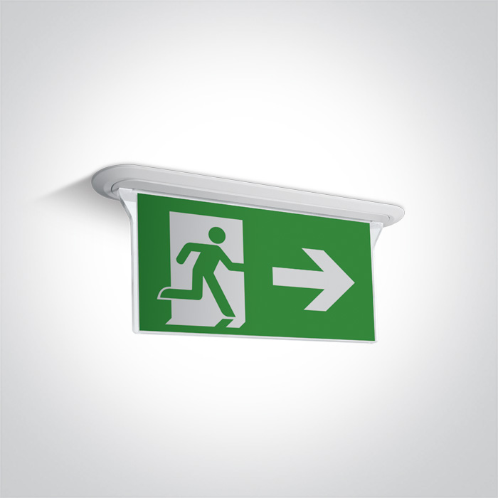 Emergency LED Ceiling Signs - 89406R/W