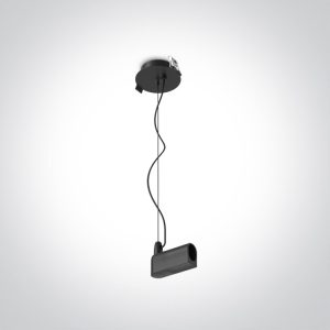 BLACK P&P RECESSED BASE WITH POWER SUPPLY CABLE + END CAP IP20 - 42004PR - Black