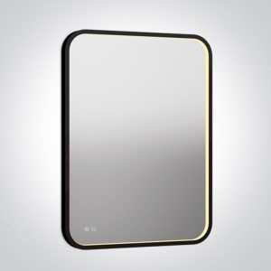 BLACK RECTANGULAR MIRROR 20W CCTV IP44 230V DIMMABLE - 60208D